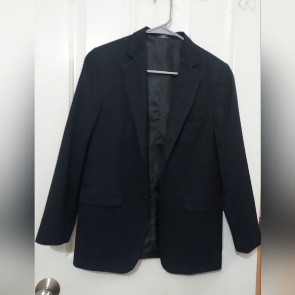 Set Of 3 Elegant Youth Black Blazer Suit, Pants, Poloshirts All Size 14